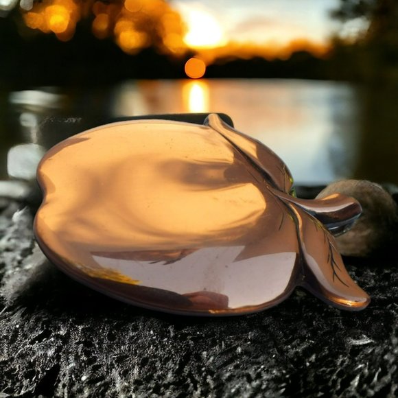 Older Style Copper Apple Pendant With Unique Pattern - Picture 4 of 7